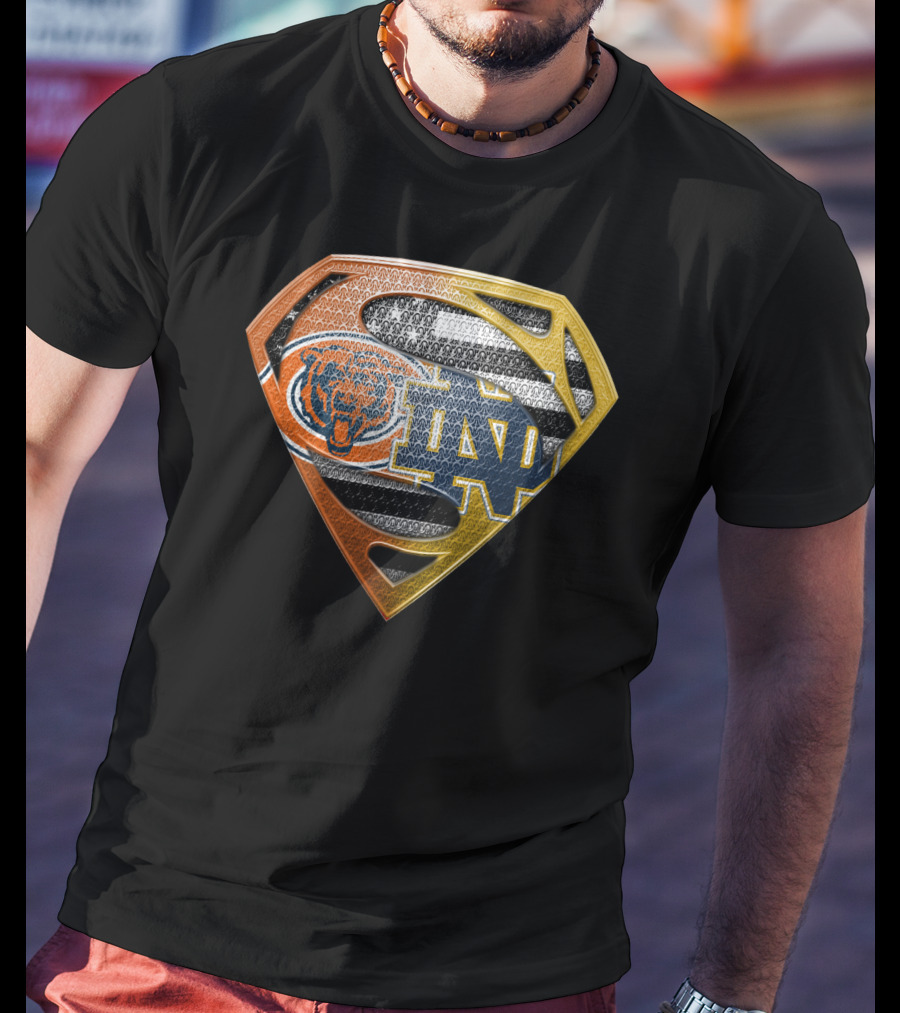 Chicago Bears Notre Dame Fighting Irish Superman T-Shirt