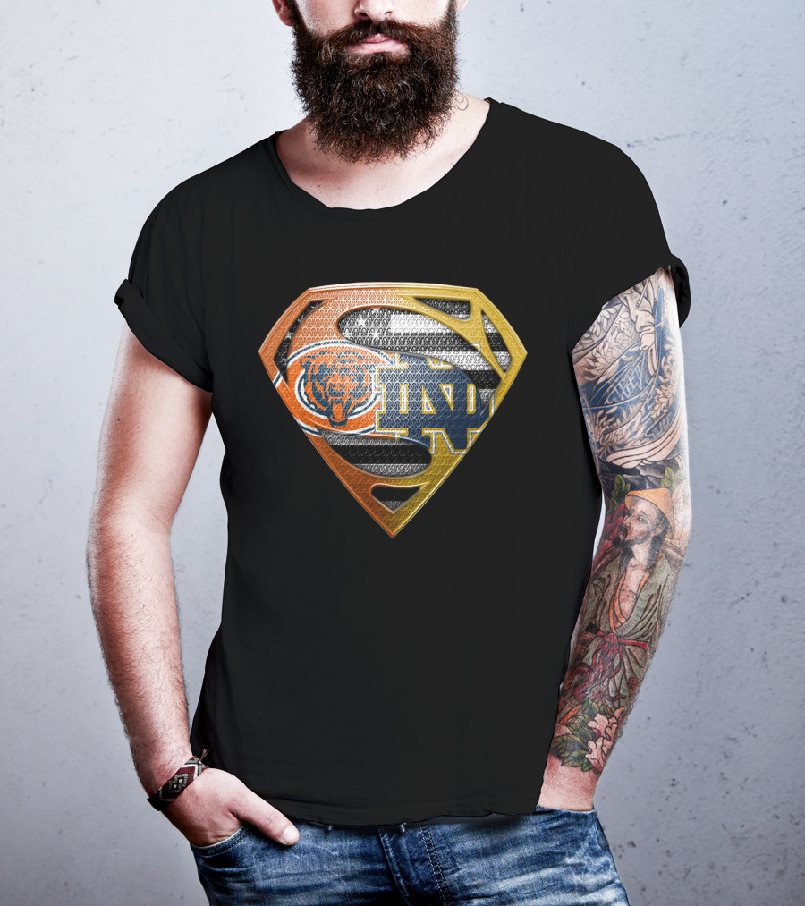 Chicago Bears Notre Dame Fighting Irish Superman T-Shirt