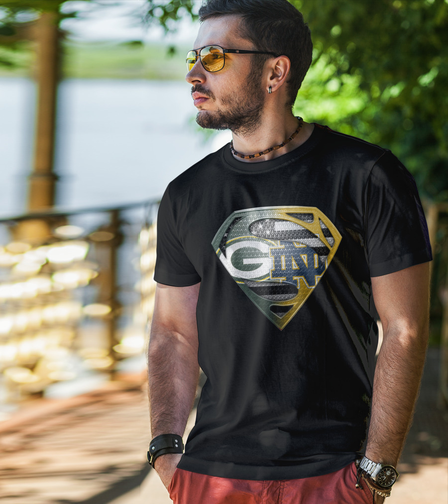 G Green Bay Packers Notre Dame Super Logo Fusion T-Shirt