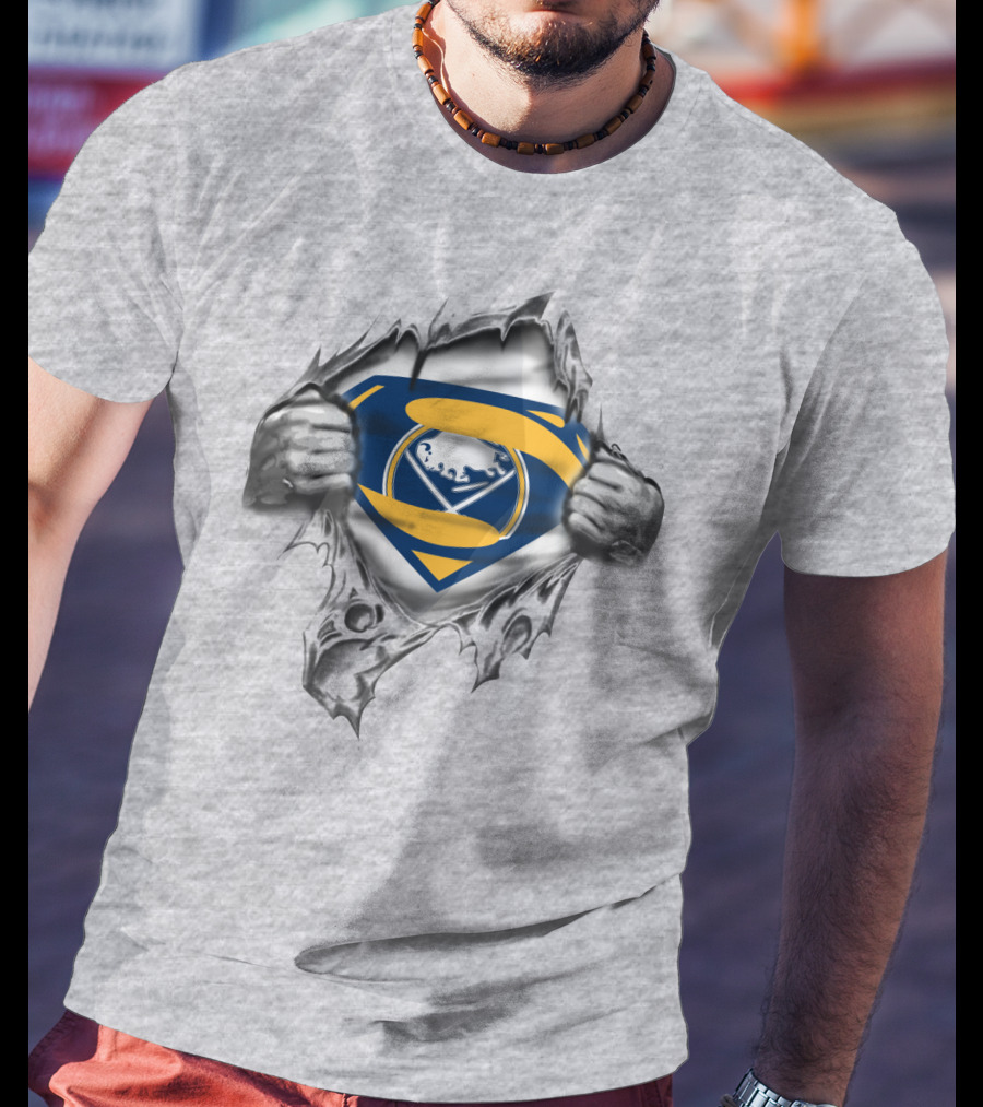Buffalo Sabres Superman Shield Tear T-Shirt