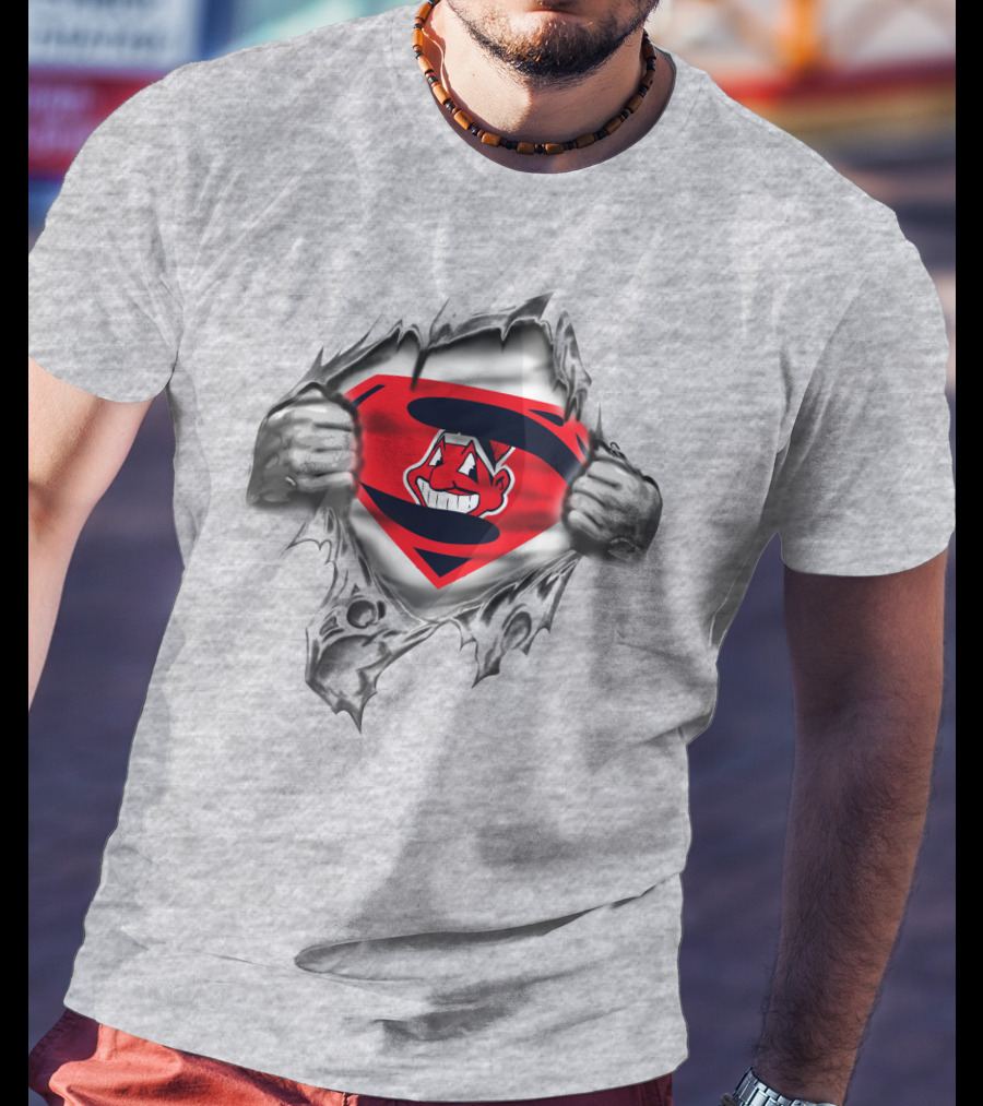 Superman Cleveland Baseball Chief Wahoo Logo Spmxa030 T-Shirt