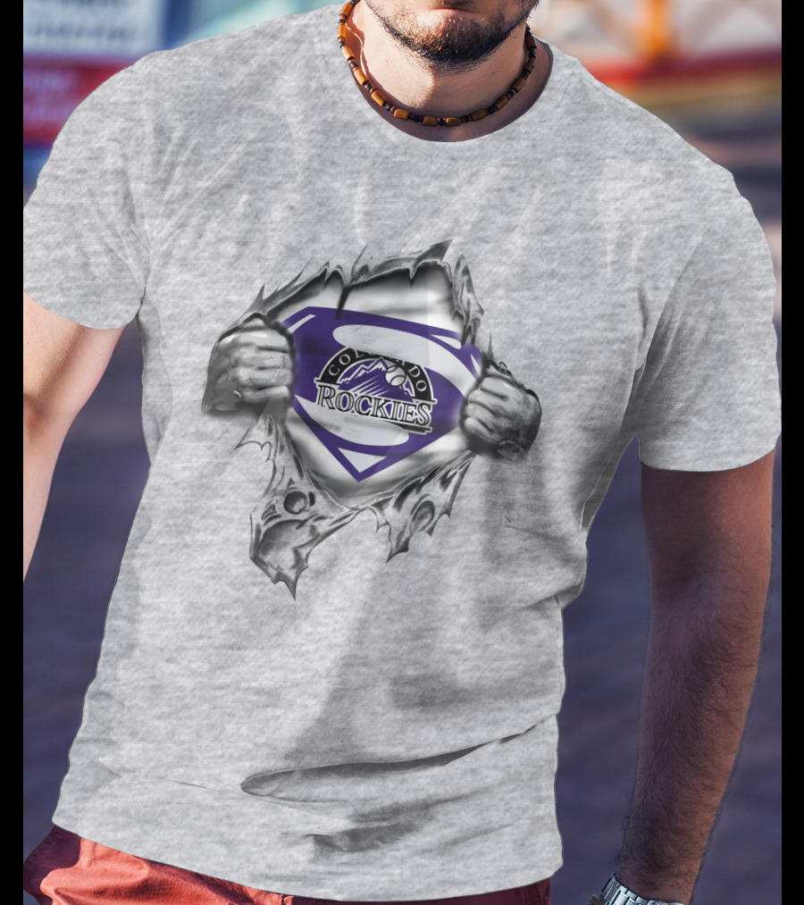 Superman Colorado Rockies Rip T-Shirt