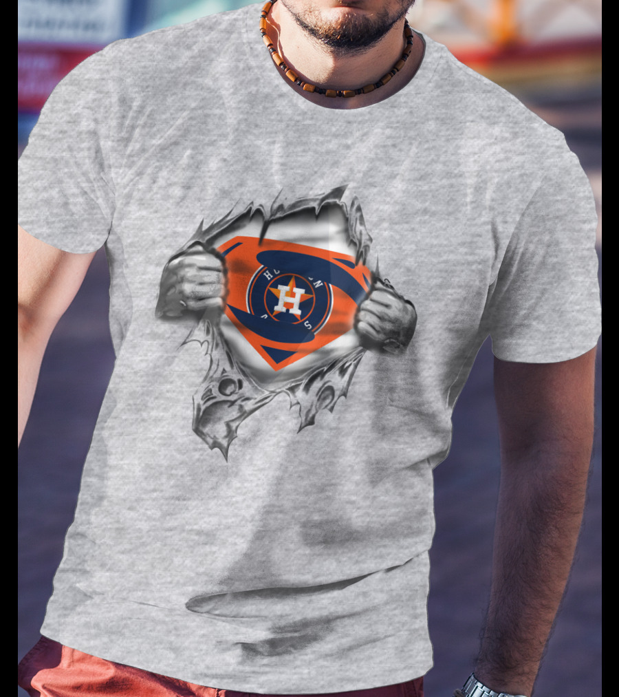 Houston Astros Superhero Shield Tear T-Shirt