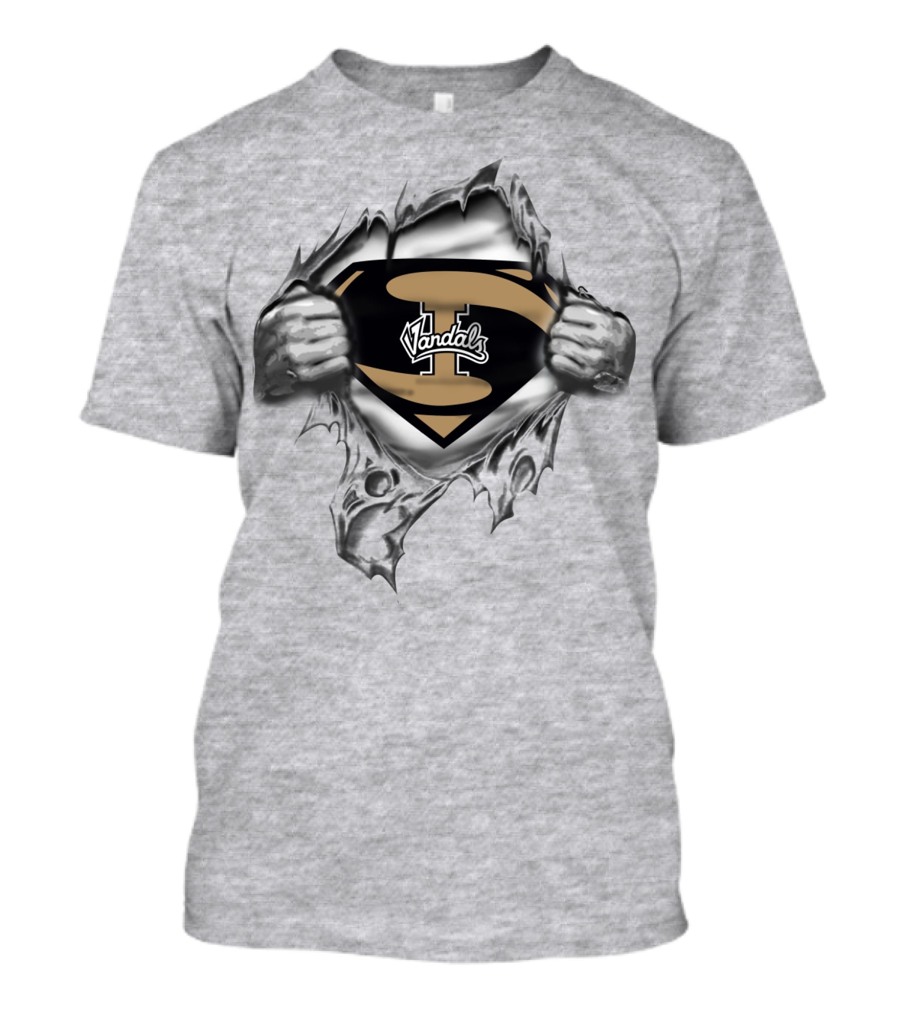 Vandals Super Logo Silver Tearing Hands T-Shirt