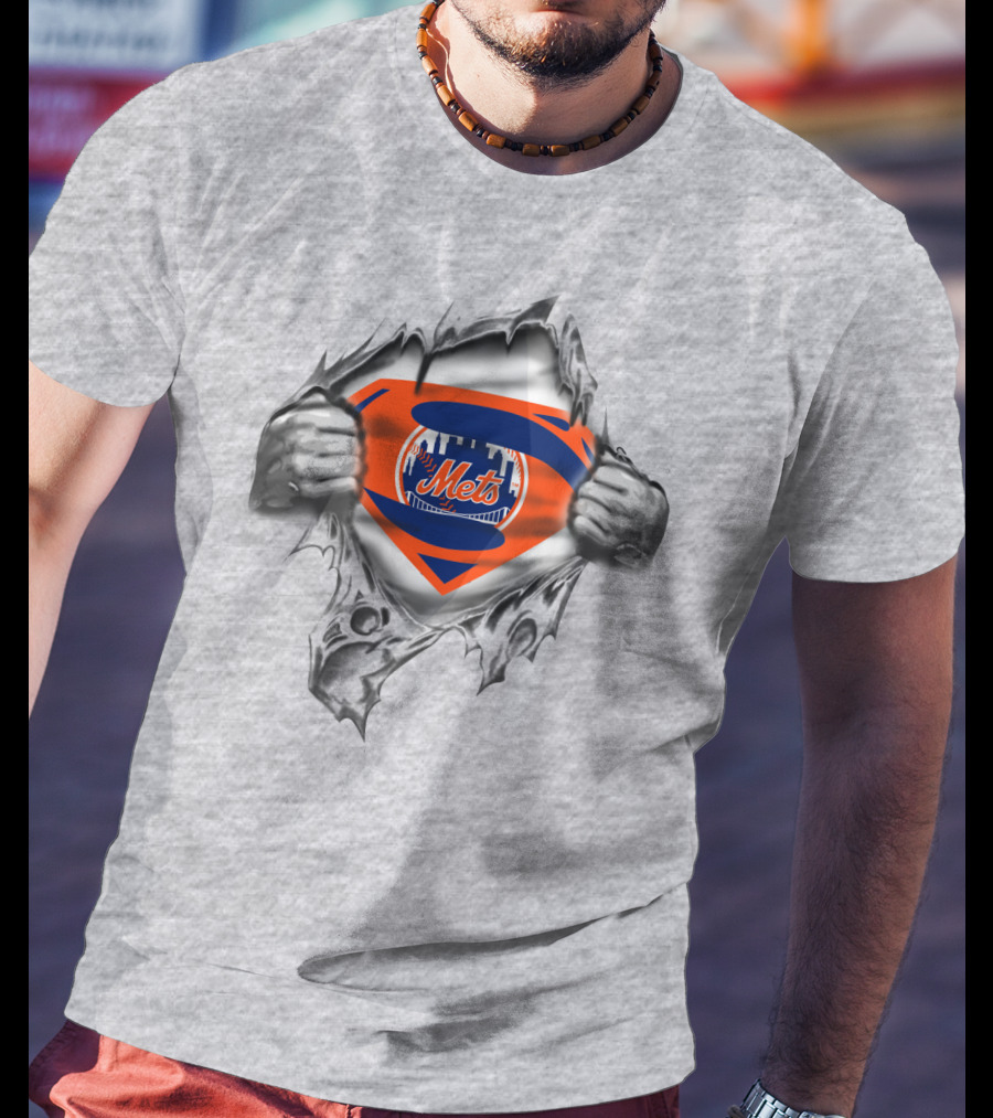 Super Mets Fan Logo With Superman Shield Integration T-Shirt