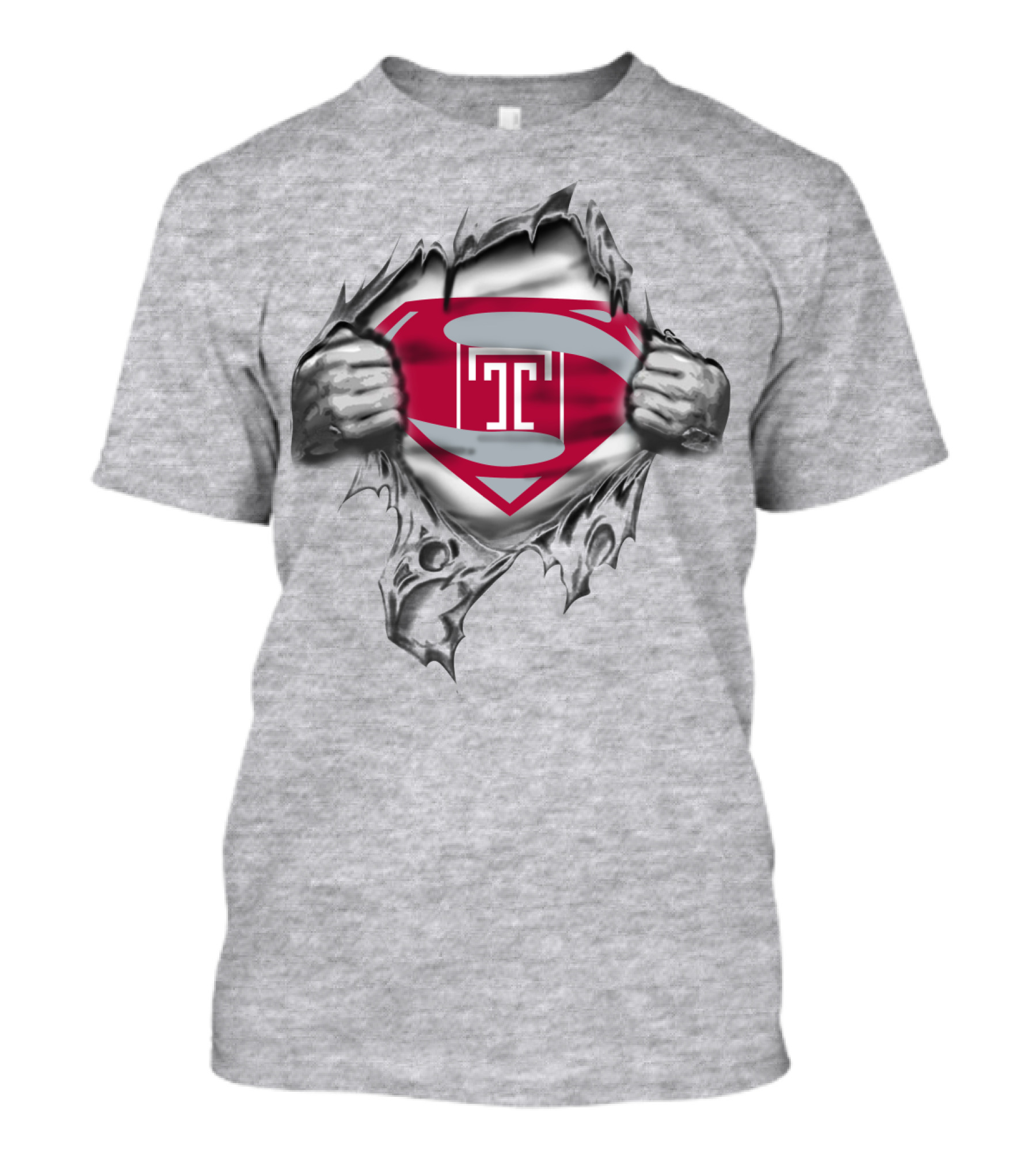 Temple University Superman Logo Tear T-Shirt