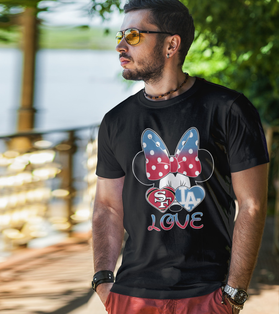 Minnie Mouse Sf 49ers La Dodgers Love T-Shirt