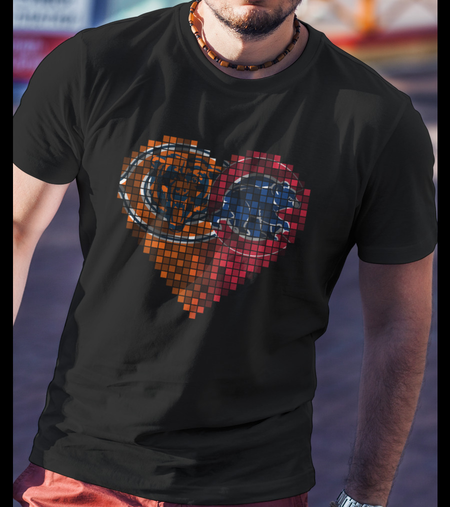 Chicago Bears Cubs Heart Rby 008 T-Shirt