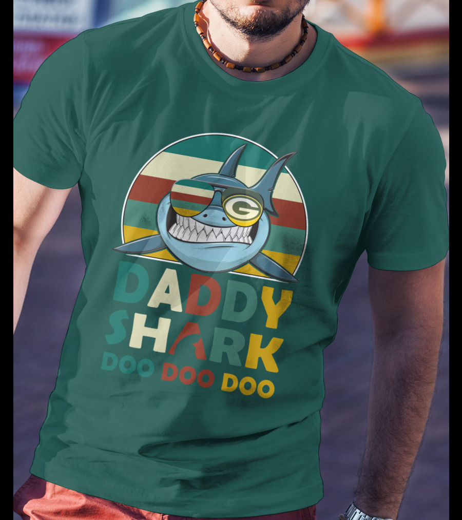 Daddy Shark Green Bay Packers Doo Doo Doo T-Shirt
