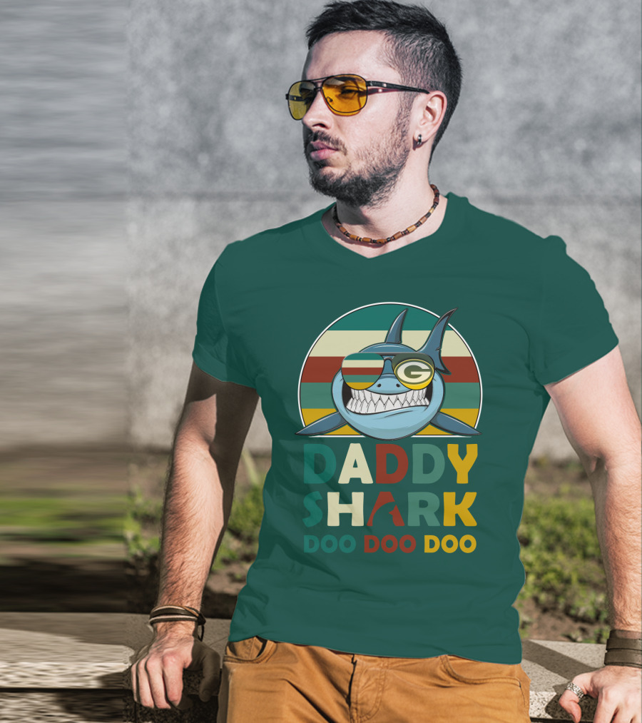 Daddy Shark Green Bay Packers Doo Doo Doo T-Shirt