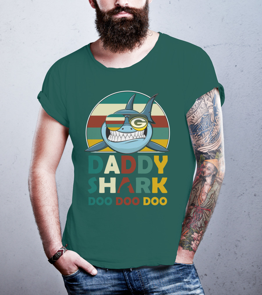 Daddy Shark Green Bay Packers Doo Doo Doo T-Shirt