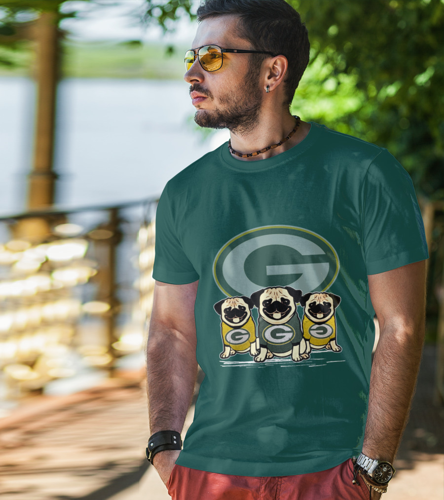 Green Bay Packers G Logo Pugs T-Shirt