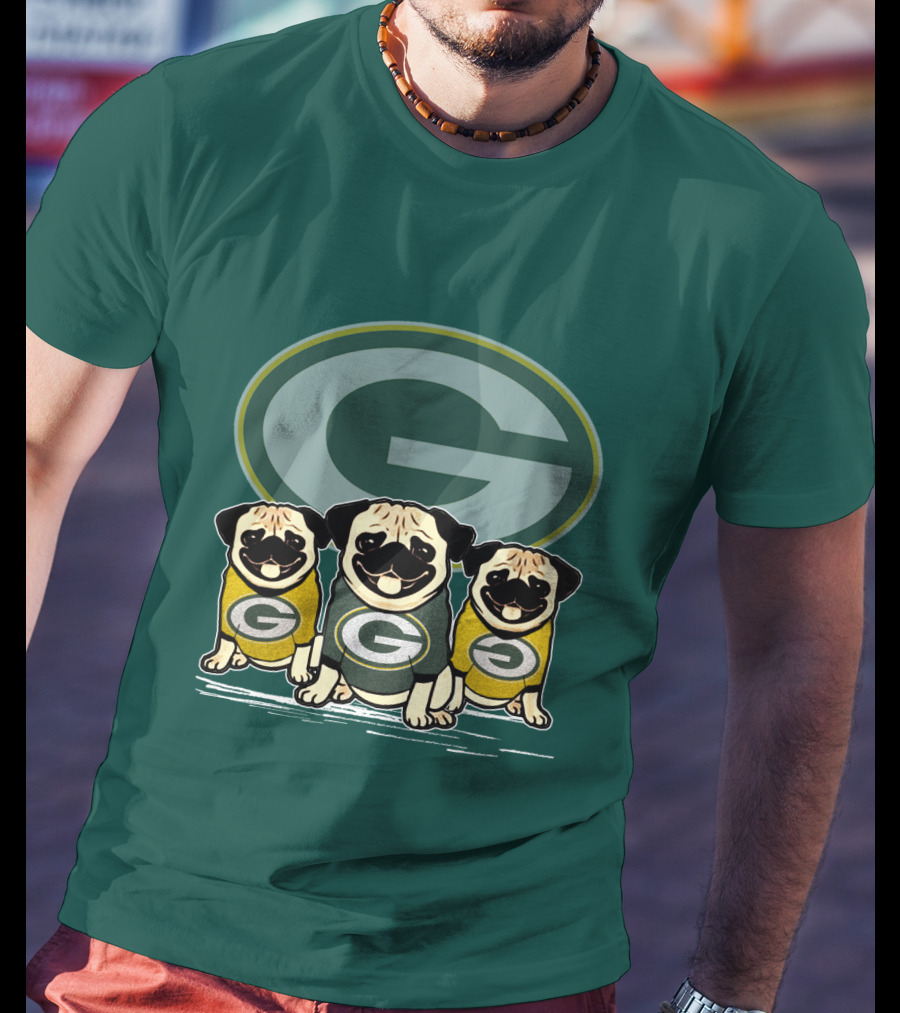 Green Bay Packers G Logo Pugs T-Shirt