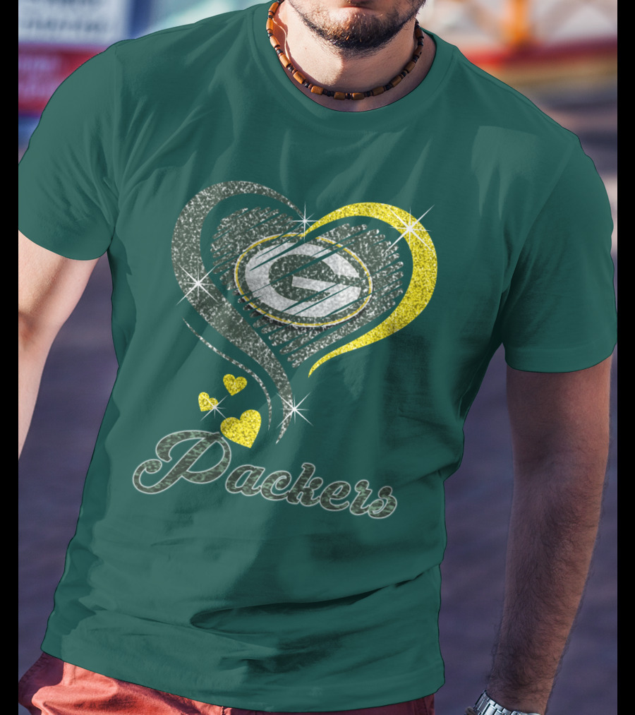 Packers Heart Logo Sparkle T-Shirt