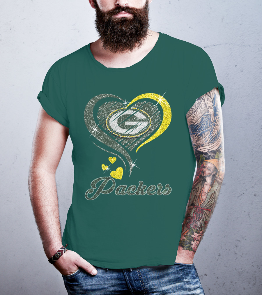 Packers Heart Logo Sparkle T-Shirt