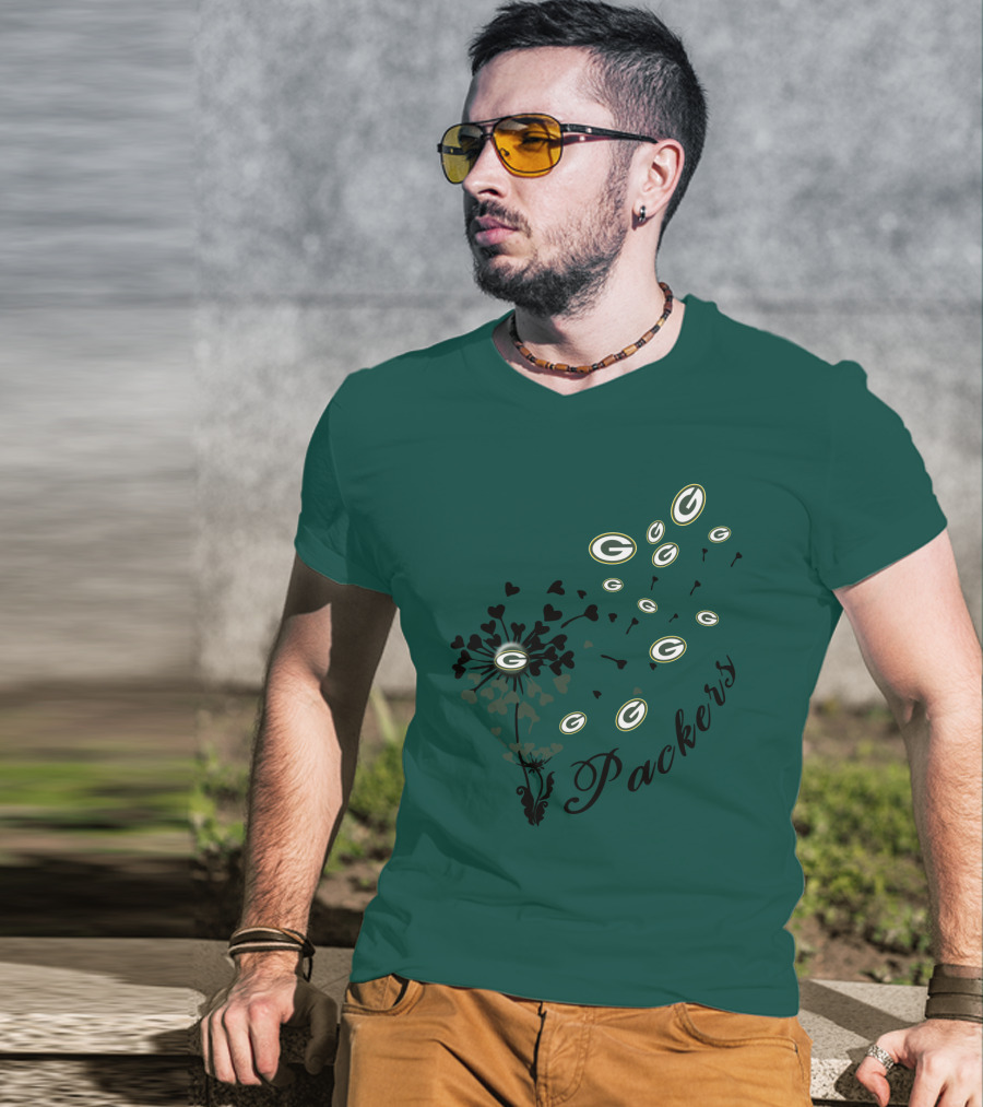 Packers Green Bay Hearts And Blossoms T-Shirt