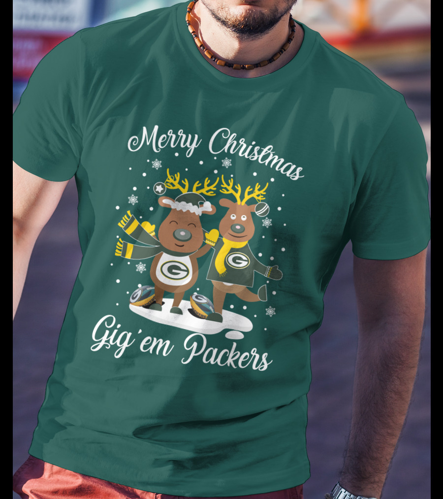 Merry Christmas Gig 'Em Green Bay Packers T-Shirt