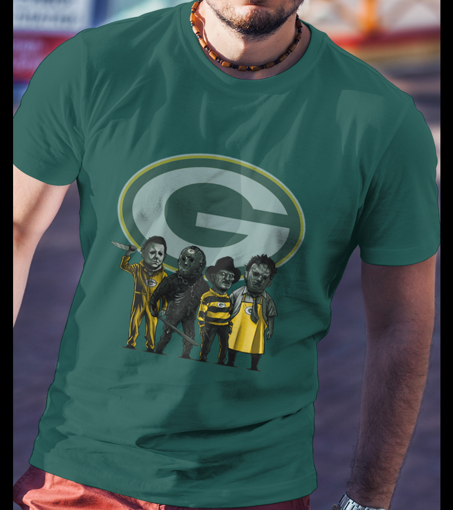 Green Bay Packers Horror Icons Characters T-Shirt