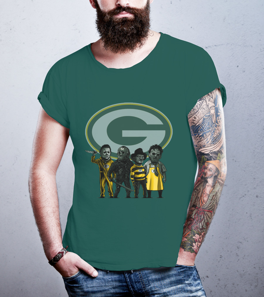Green Bay Packers Horror Icons Characters T-Shirt