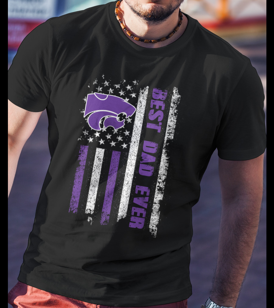 Kansas State Wildcats Best Dad Ever Flag T-Shirt