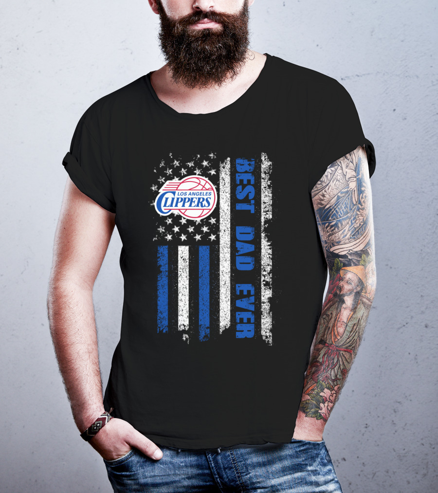 Los Angeles Clippers Best Dad Ever American Flag T-Shirt