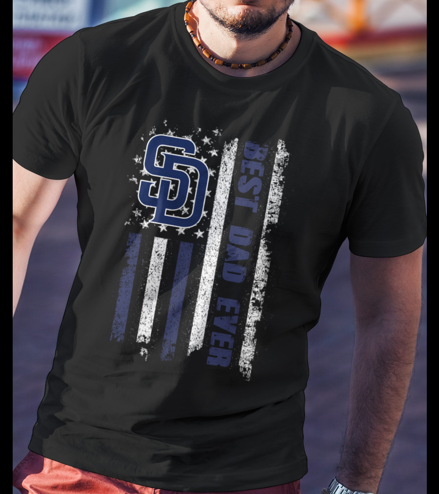 Sd Best Dad Ever American Flag T-Shirt