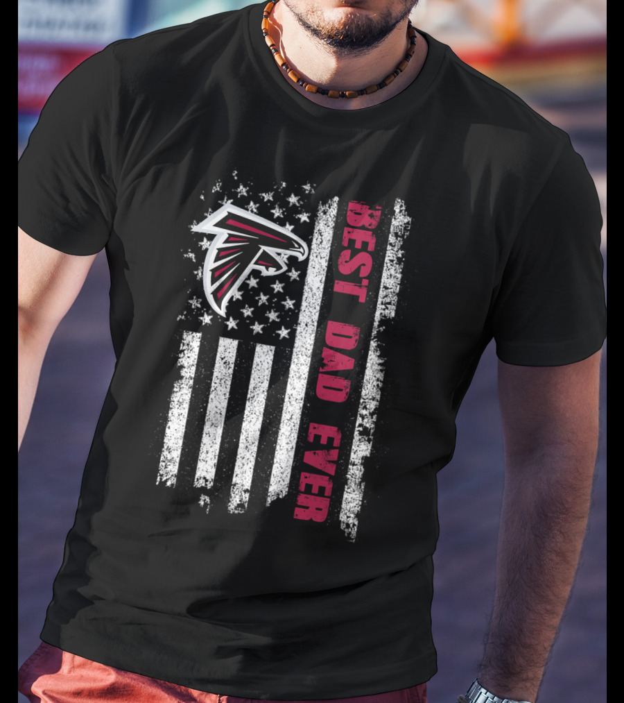 Atlanta Falcons Best Dad Ever Evd 141 American Flag T-Shirt