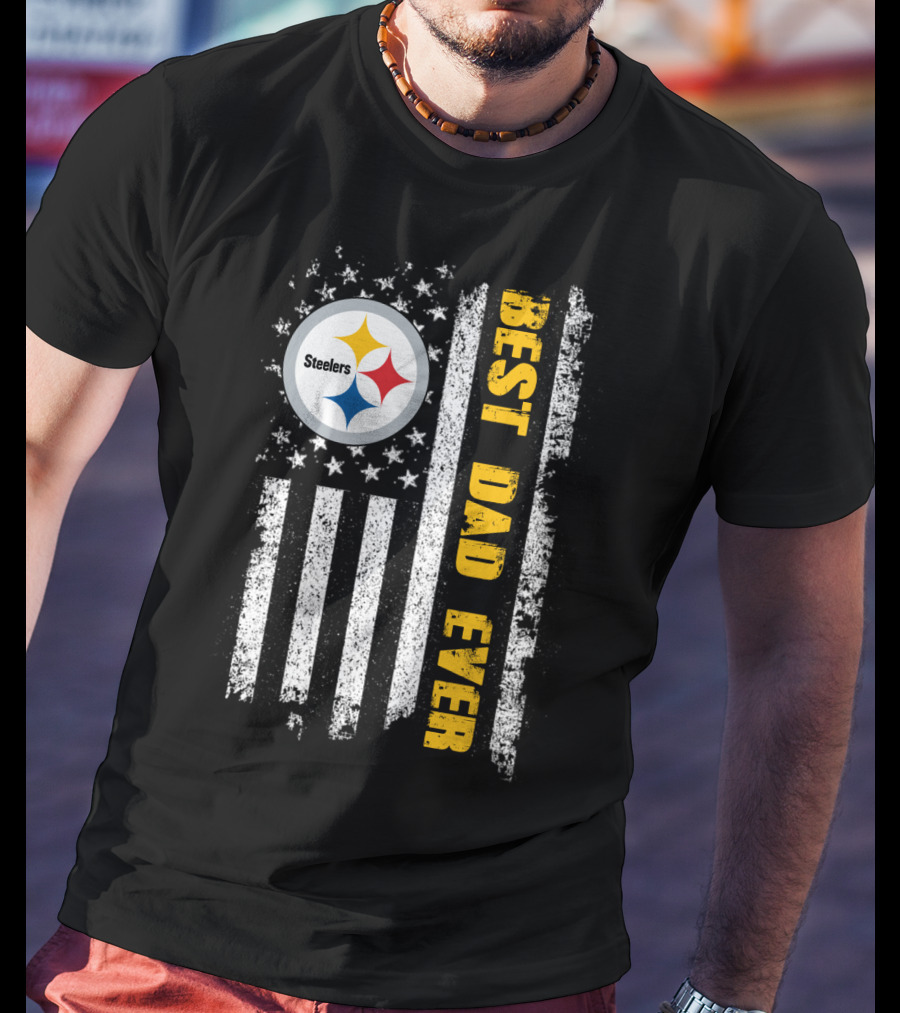 Steelers Best Dad Ever Flag T-Shirt