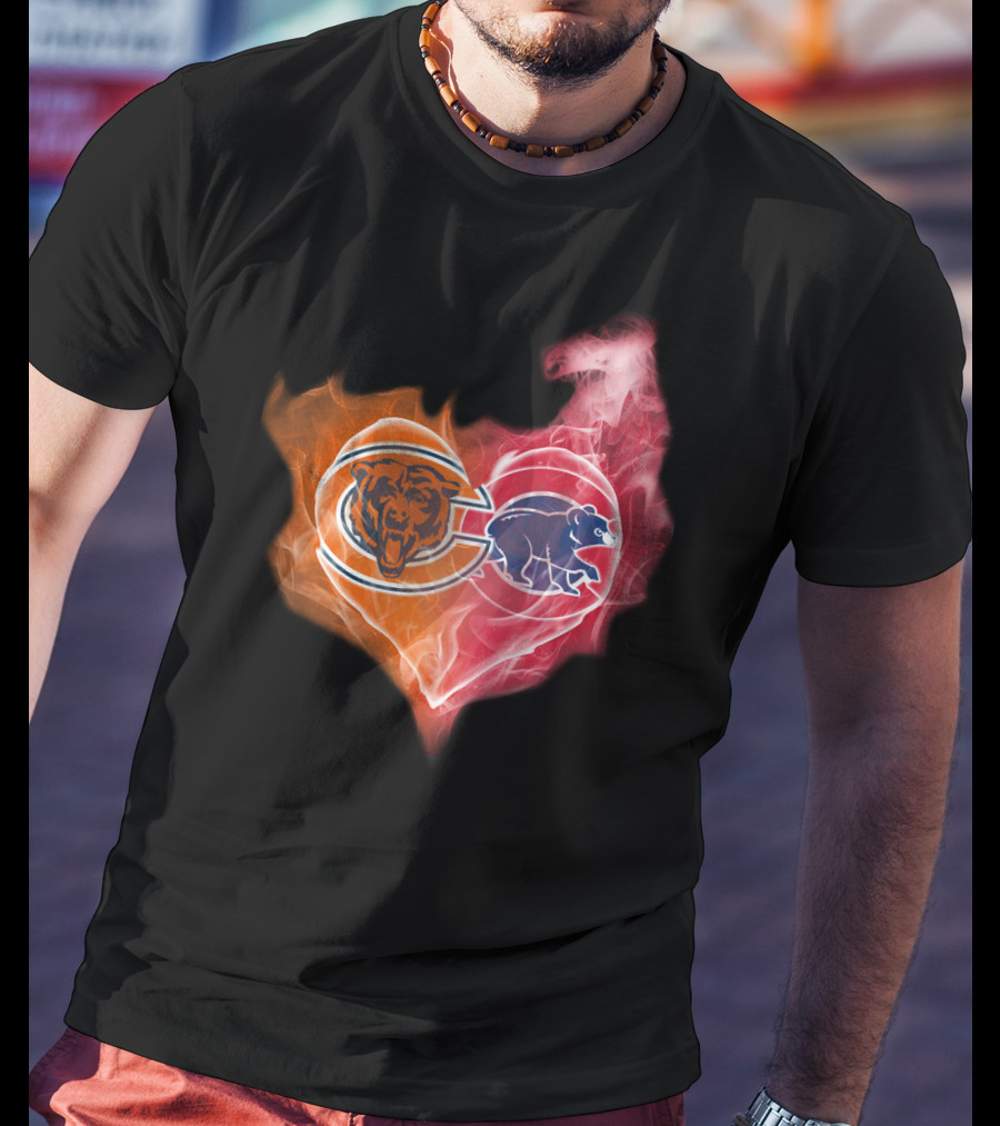Chicago Bears Crossover Heartfire T-Shirt