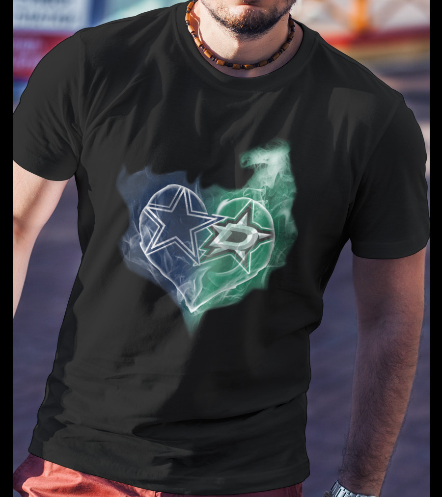 Dallas Cowboys Dallas Stars Heart T-Shirt