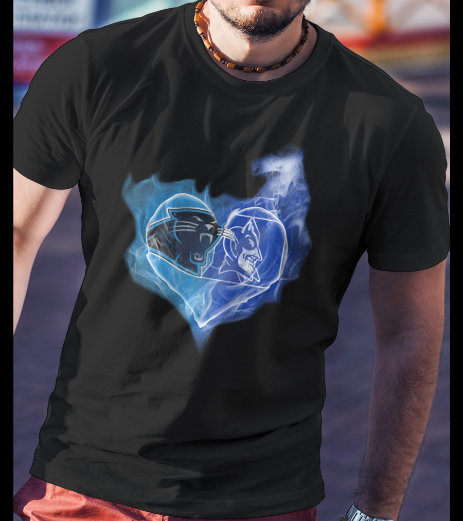 Panthers Blue Devils Heart T-Shirt