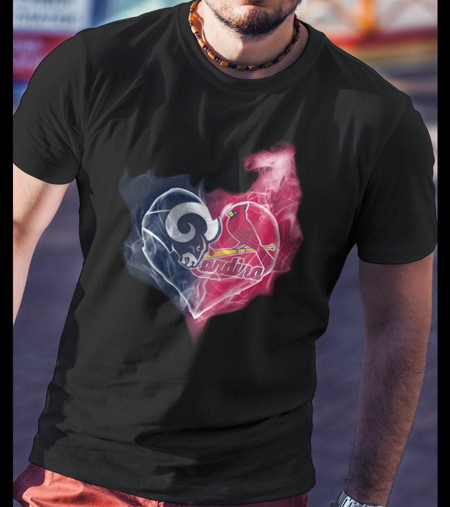Rams Cardinals Heart Fusion T-Shirt