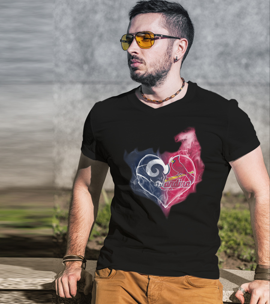 Rams Cardinals Heart Fusion T-Shirt