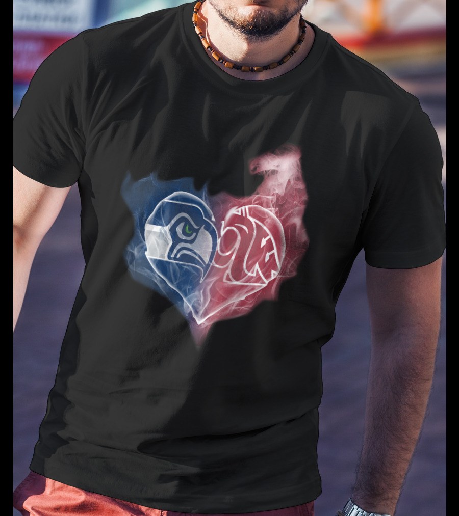 Seahawks Cougars Heart Smoke Collaboration T-Shirt