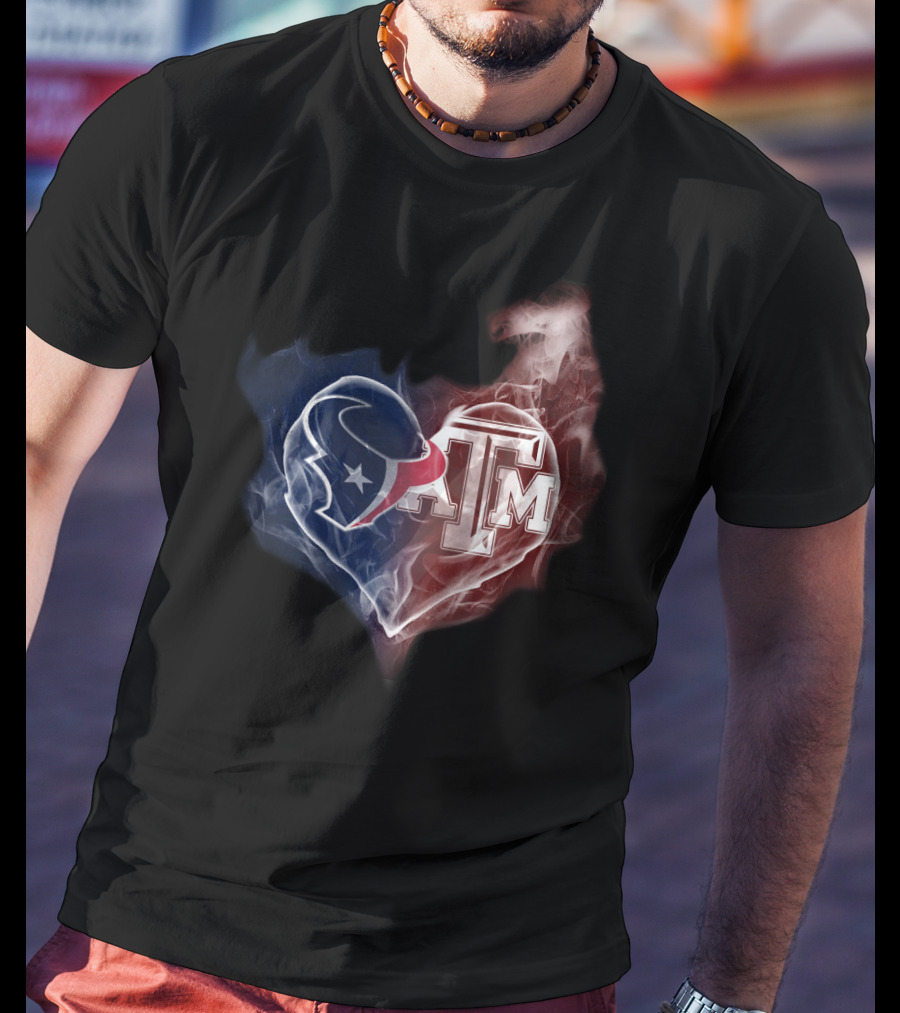 Houston Texans Texas A&M Heart Fusion T-Shirt