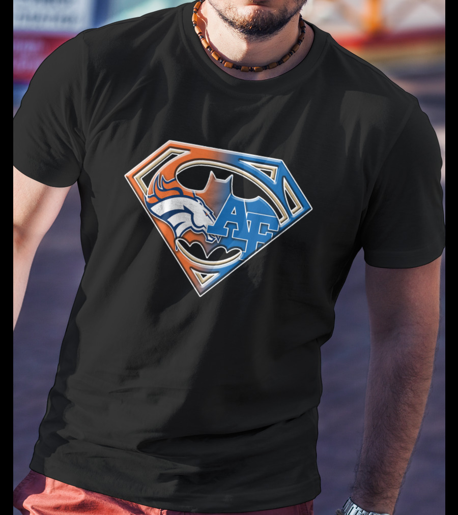 Denver Broncos Air Force Batman Superhero Shield Logo Bat 015 T-Shirt