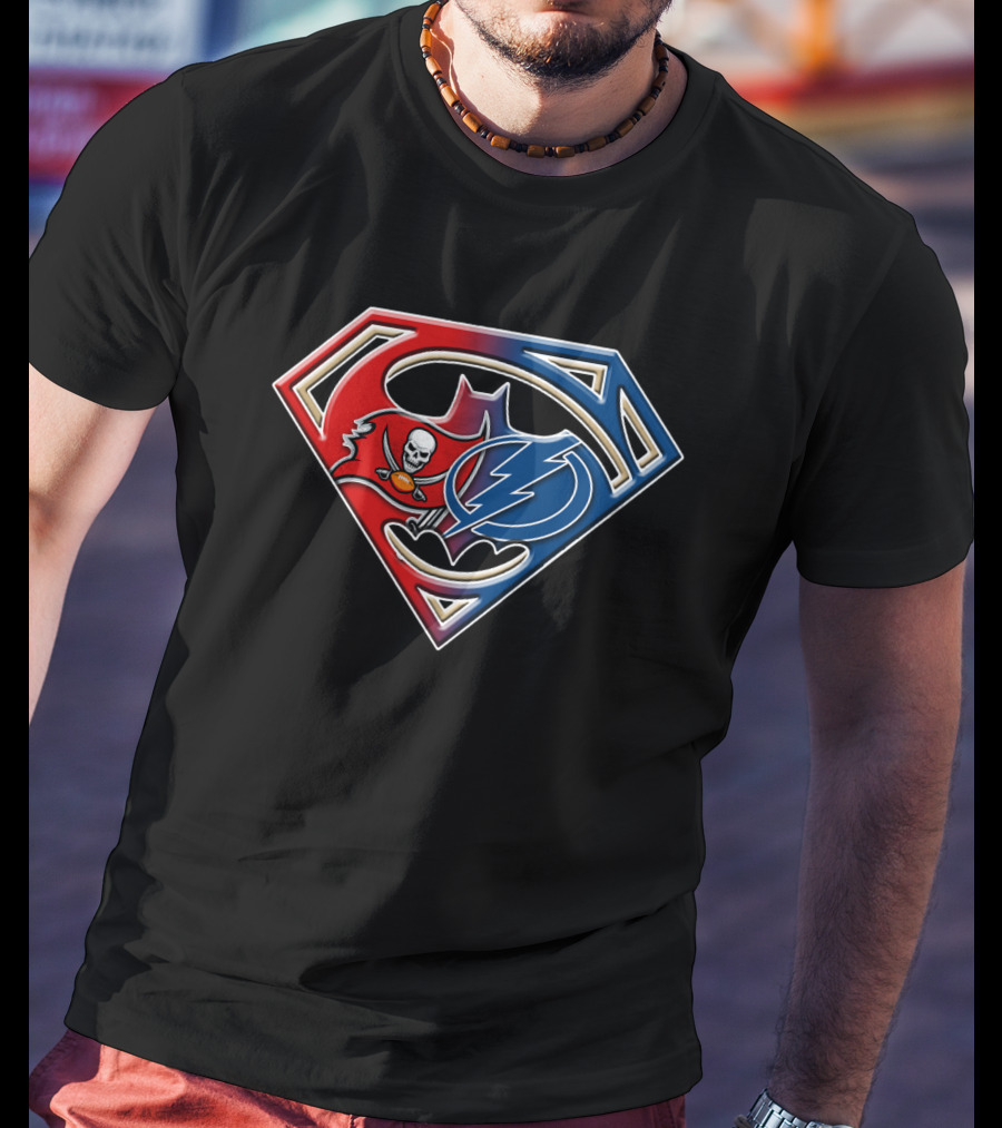 Buccaneers Lightning Superhero Logo Fusion T-Shirt