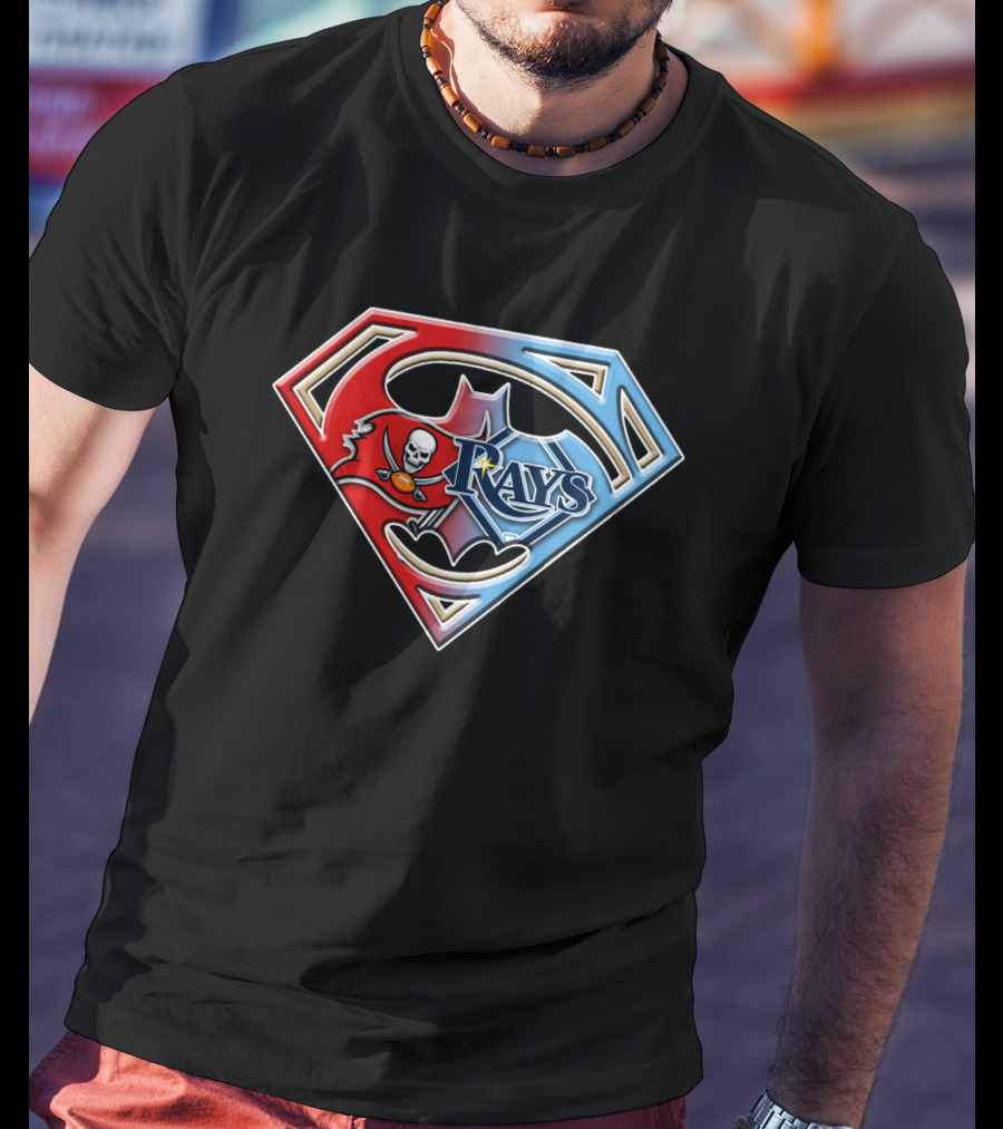 Superman Batman Buccaneers Rays Logo Fusion Bat 027 T-Shirt