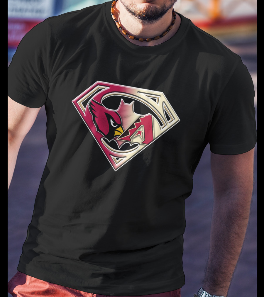 Arizona Cardinals Diamondbacks Superman Logo Fusion T-Shirt