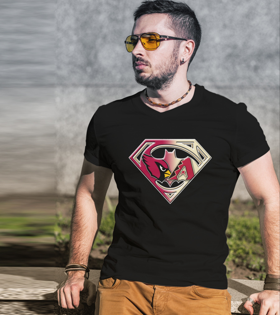 Arizona Cardinals Diamondbacks Superman Logo Fusion T-Shirt