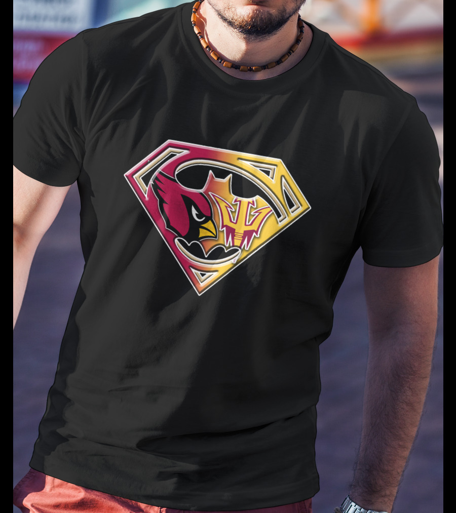 Arizona Cardinals Asu Sun Devils Superman Logo Fusion Bat 030 T-Shirt