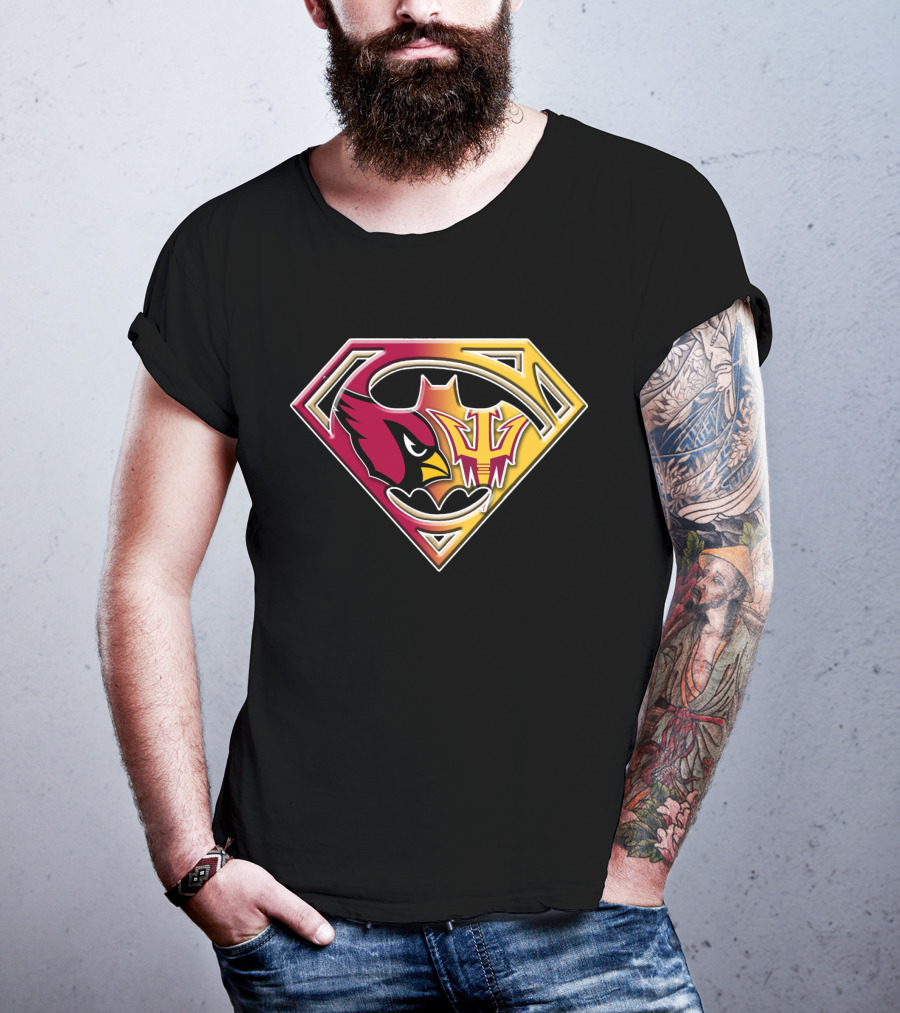 Arizona Cardinals Asu Sun Devils Superman Logo Fusion Bat 030 T-Shirt