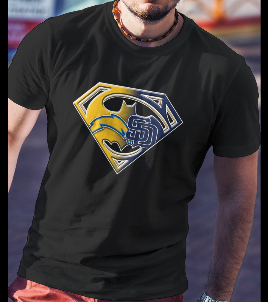 San Diego Chargers Padres Superman Batman T-Shirt
