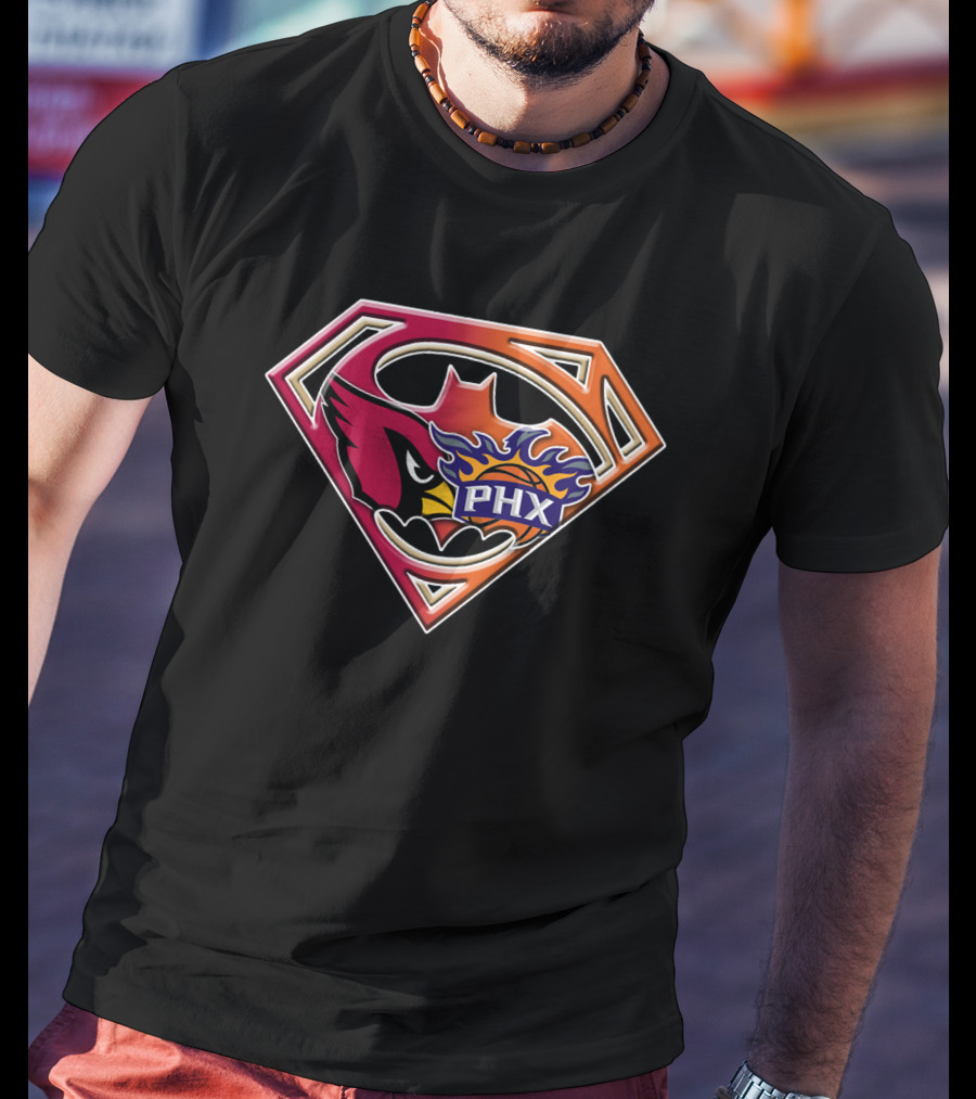 Phoenix Suns Cardinals Superman Logo Fusion T-Shirt