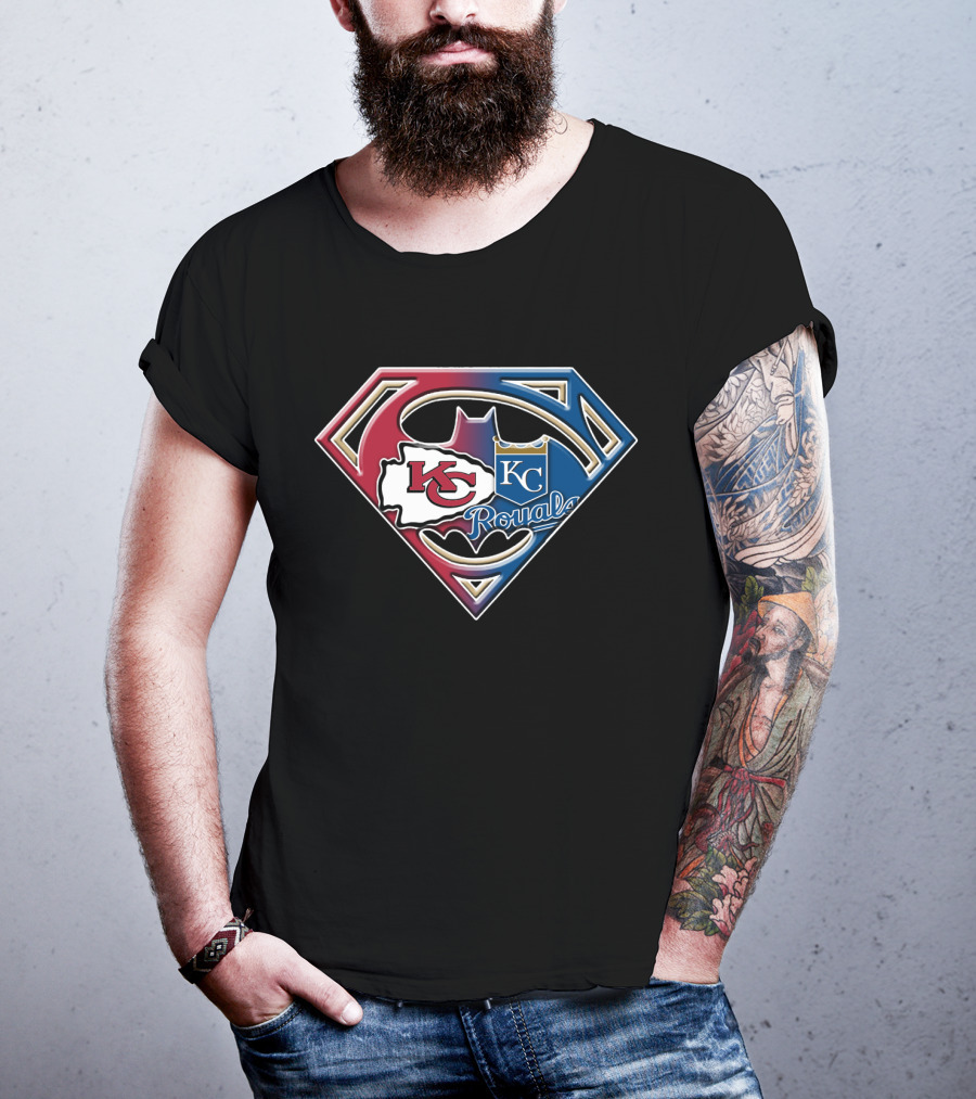 Kc Chiefs Royals Batman Superman Logo Bat 037 T-Shirt