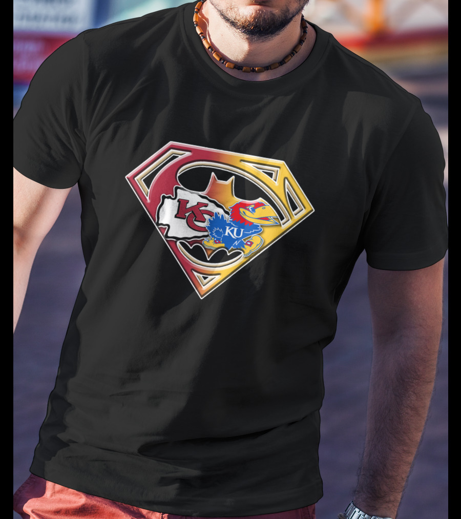 Kansas City Chiefs Kc Ku Jayhawks Superman T-Shirt