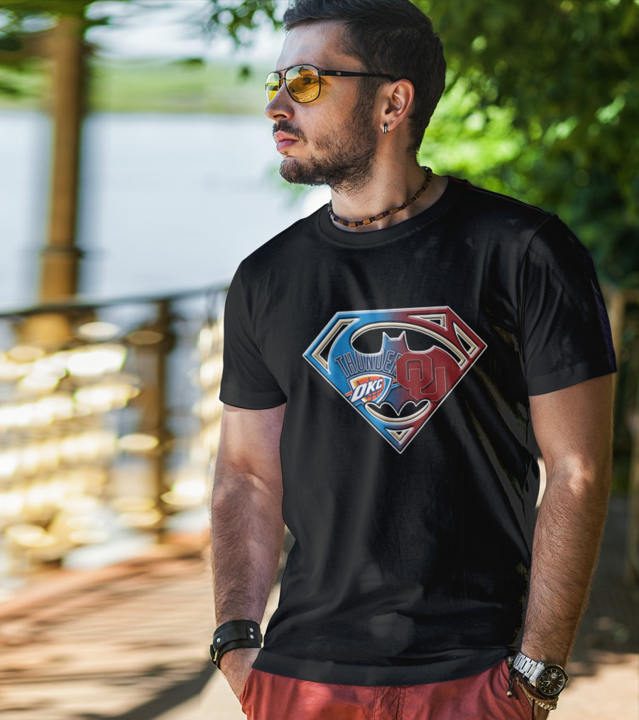 Thunder Okc Ou Superman Batman T-Shirt