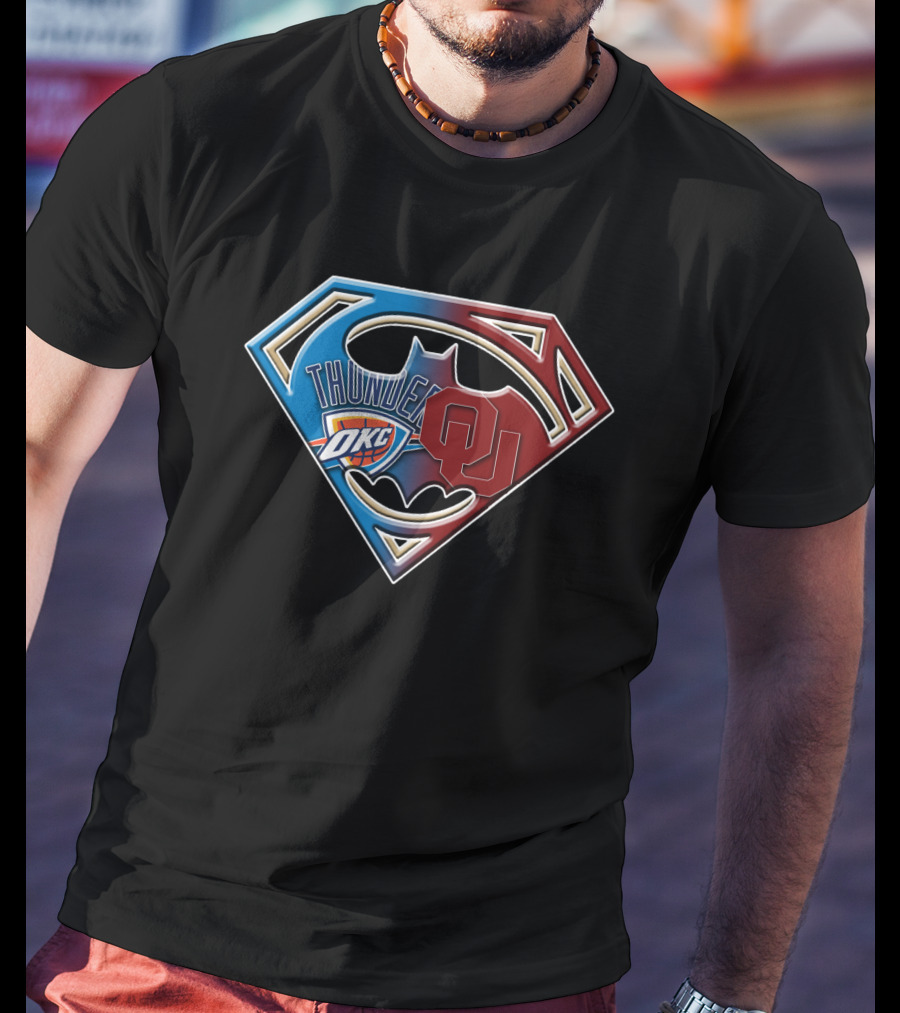 Thunder Okc Ou Superman Batman T-Shirt