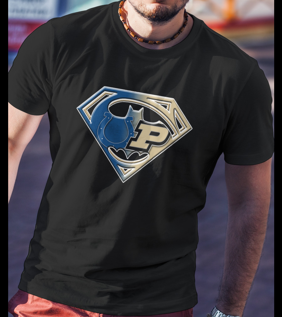 Indianapolis Colts Purdue Batman Superman Logo Bat 045 T-Shirt