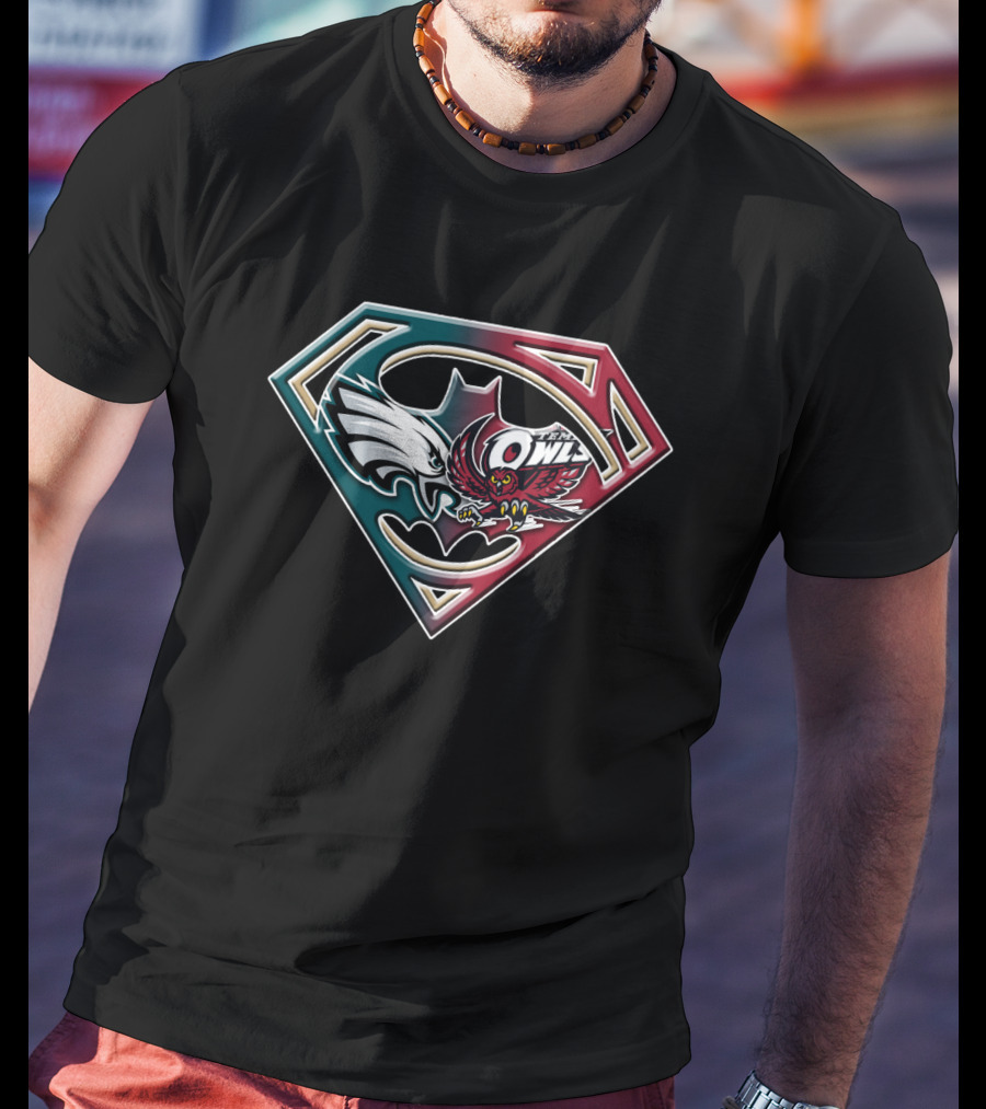 Superman Shield With Owl And Batman Wings Bat 060 T-Shirt